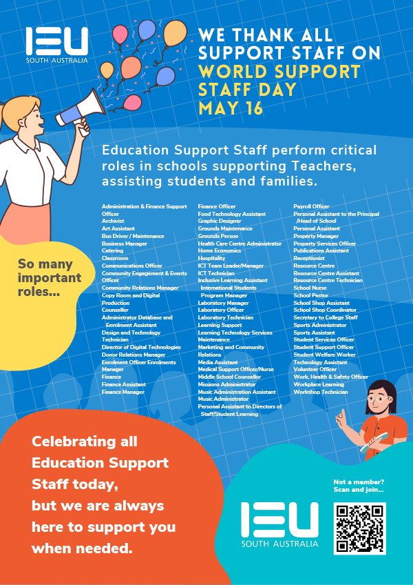 World Education Support Staff Day May 16 IEUSA